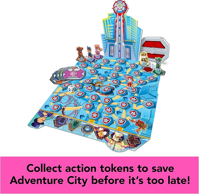 PAW Patrol: The Movie, 4-Game Adventure City Pack Memory Match, Pop-Up, Wooden Dominoes, & Lookout Games, PAW Patrol Toys for Kids Ages 4 and up