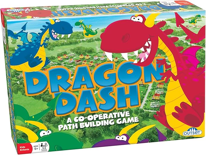 Dragon Dash - No Reading Required, Co-Operative Path Building Kids Board Game, Builds Children's Social & Developmental Skills, Outset Media, for Ages 5+, 2-6 Players