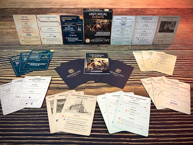 Hegemony: Historical Events Expansion - 50 New Cards Add Events to Your Gameplay, Unique Asymmetric Card Driven Game Board Game, Ages 14+, 2-4 Players