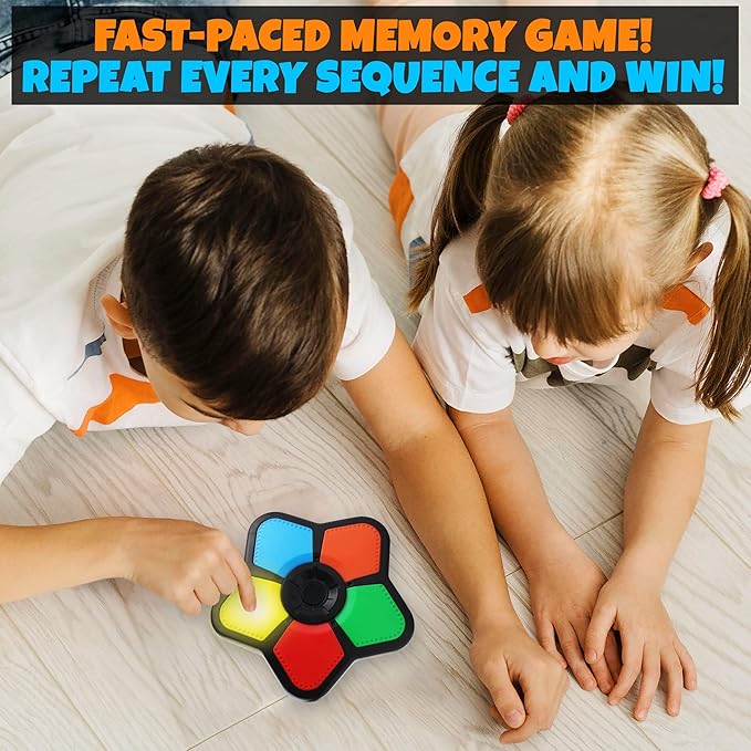 Gamie Mini Electronic Memory Game, Handheld Game for Kids 4-12, Mind-Sharpening Brain Games for Kids and Adults, Travel Games, Vintage Nostalgia Retro Toys for Kids Ages 4 5 6 7 8 9 10 11 12 Year Old