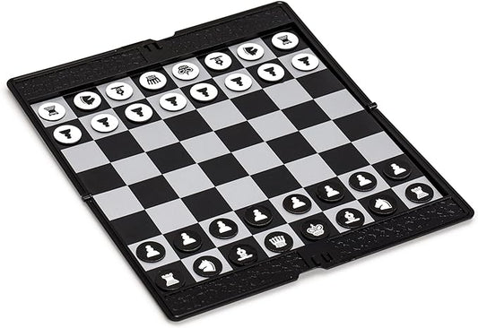 Yellow Mountain Imports Magnetic Travel Foldable Chess Wallet Set (7.9-Inch) - Portable & Perfectly Travel-Size