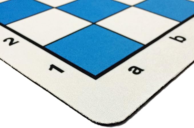 WE Games Mousepad Chess Board 20 in. Blue Color with Classic Design – Premium Tournament Chess Mat, Perfect Travel Chess Board for Adults