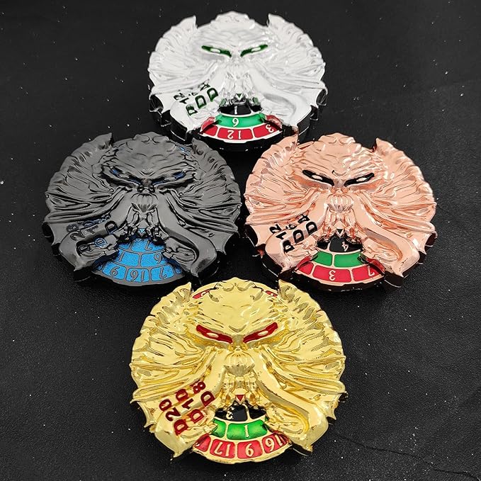 7-in-1 Spinner DND Dice Set, Spinner Dicing Dungeons, Unique Roulette, Cool RPG Role Playing Table Game Dice (Red)