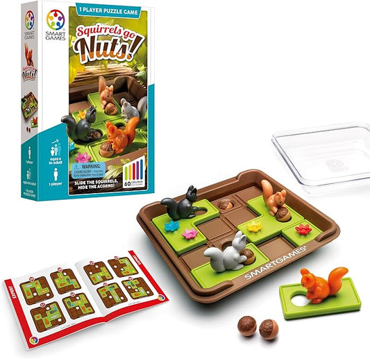 SmartGames Squirrels Go Nuts! Travel Game for Ages 6-Adult