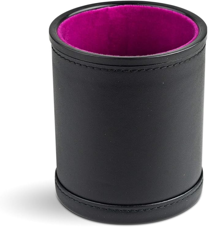Leather Dice Cup for Board Games, Purple Felt Lining