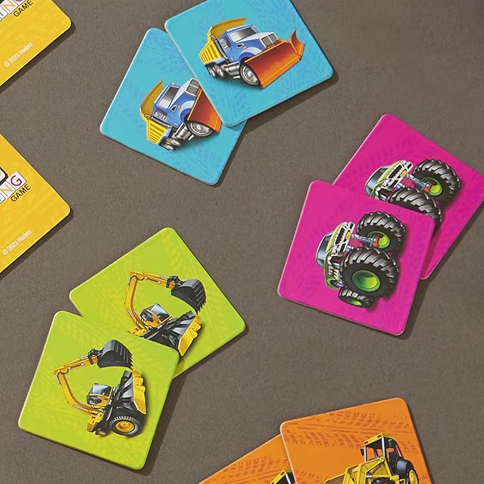 Hasbro Gaming Trucks Matching Game, Fun Preschool Board Game for 1+ Players, Memory Card Games for Kids, Set, Ages 3+ (Amazon Exclusive)
