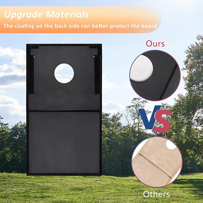 Cornhole Set, Tailgate/Regulation Size Cornhole Boards with 8 Bean Bags and Carrying Case, 3x2/4x2 Corn Hole Outdoor Game Toss Board for Adults Outside Activities