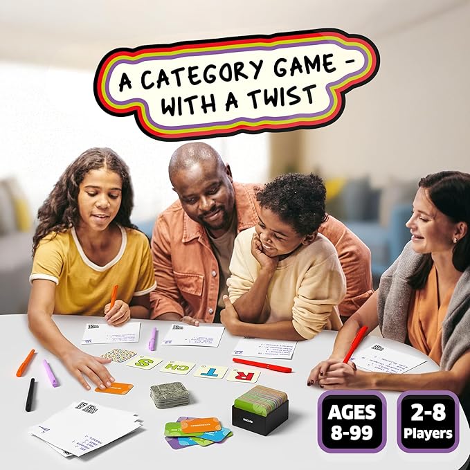 Skillmatics Board & Card Game - First to 5, Category Game with a Twist, Perfect for Parties, Family, Game Night, Quick Thinking, Gifts for Kids, Teens, Adults, Ages 8, 9, 10 & Up, 2-8 Players