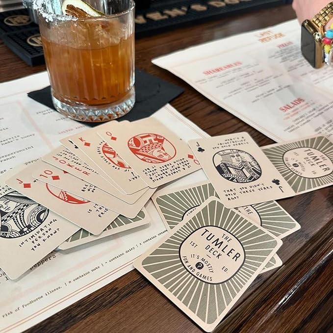Conversation & Playing Cards – Multi-Purpose Deck with Vintage Design, Thought-Provoking Questions & Conversation Starters for Date Nights, Family Time, Travel, and Game Nights – The Tumler Deck