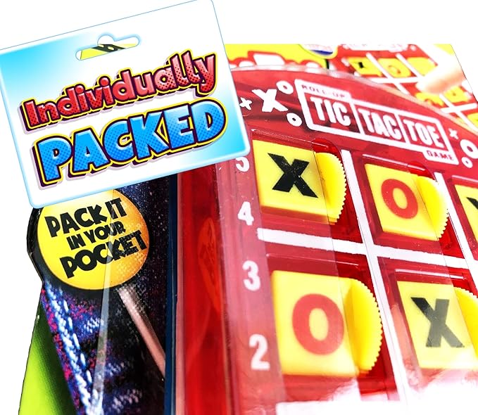 JA-RU Portable Tic Tac Toe (1 Pack) Classic Mini Board Games for Kids. Pocket Travel Size. Party Favor Birthday Stocking Stuffer. 3256-1