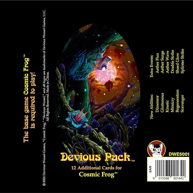 Cosmic Frog: Devious Pack - Mini Expansion, Includes 12 New Cards, Strategy Board Game, Collection-Combat-Theft
