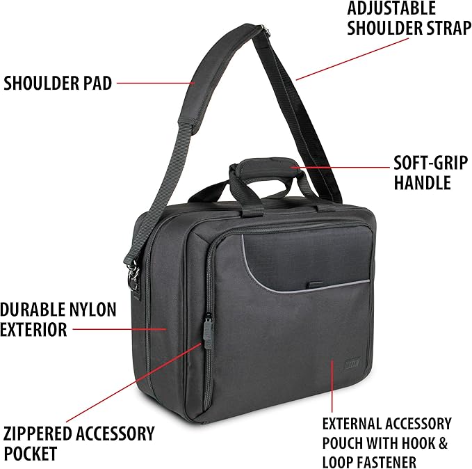USA Gear Board Game Bag Compatible with Catan, Cards Against Humanity, Monopoly, Battleship, Sequence, Ticket to Ride & More - Board Game Storage Bag with Customizable Interior, Padded Shoulder Strap