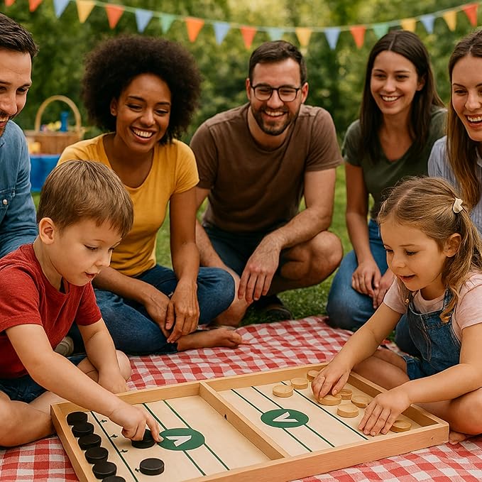 AUTERRE® Extra Large Sling Puck Game - Fast Sling Puck Game Large Size for Adults and Kids - Sling Board Game for Family Fun, Parties, or Game Night - Exciting Fast Sling Puck Game