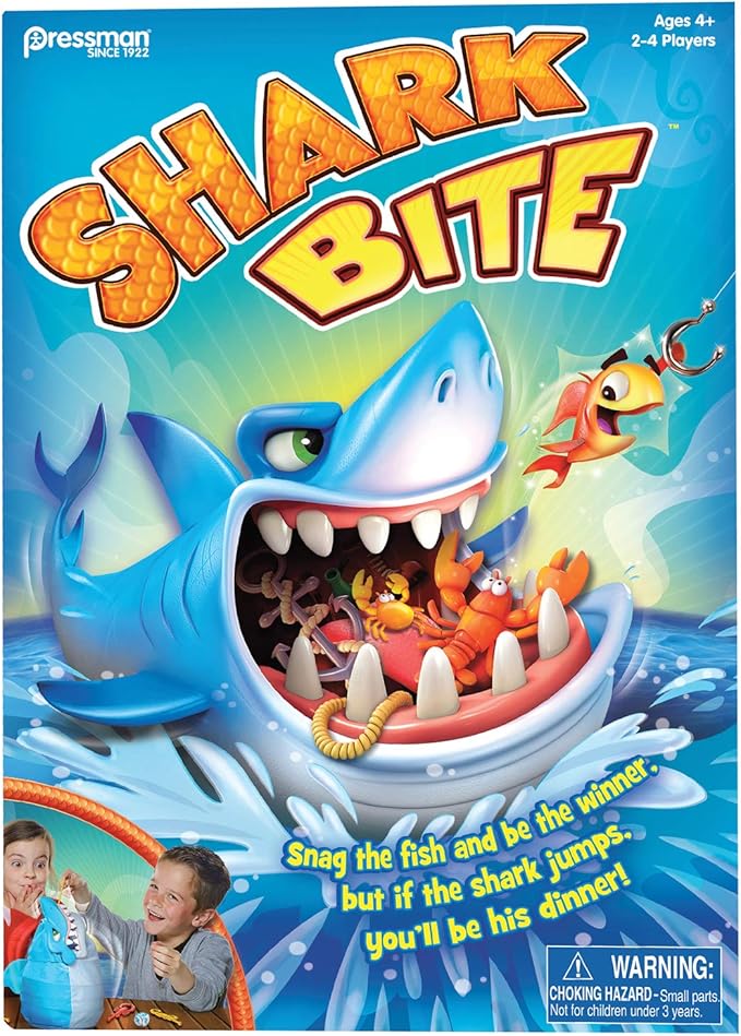 Shark Bite -- Roll the Die and Fish for Colorful Sea Creatures Before the Shark Bites Game! by Pressman Blue Sky, 5"