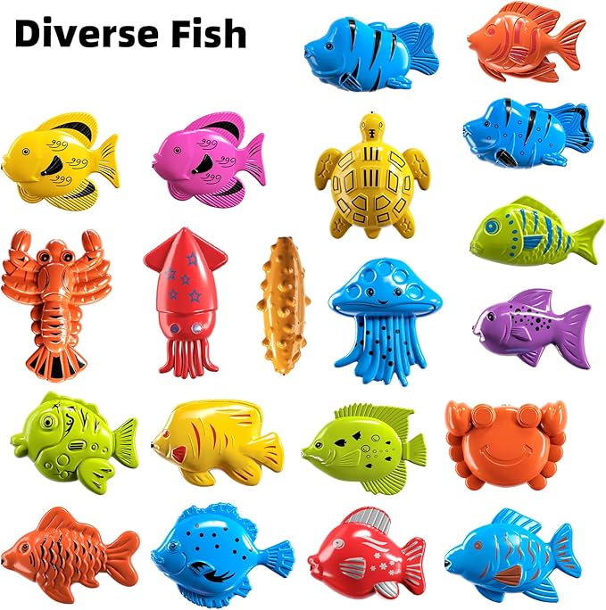 TEMI Magnet Fishing Game for Kids Ages 4-8, Indoor & Outdoor Water Toys, Summer Gifts for Boys & Girls