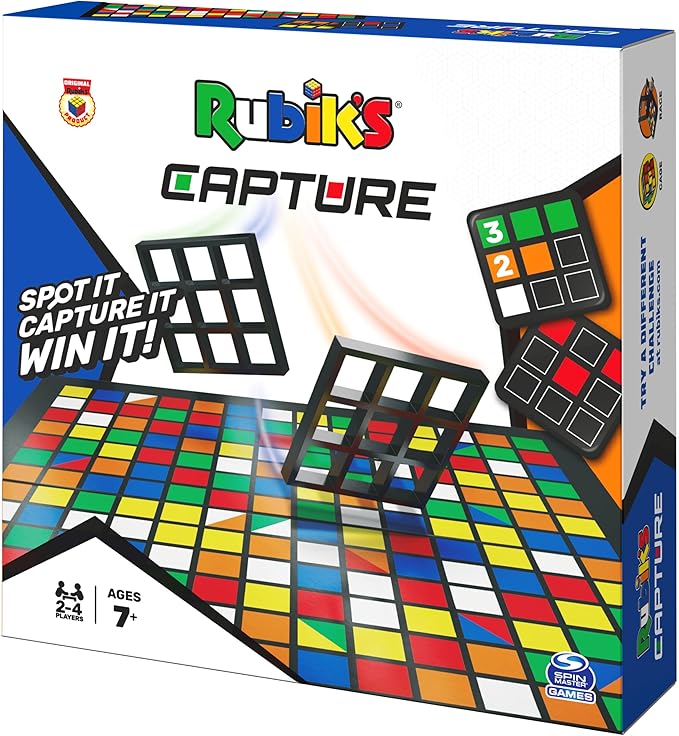Rubik's Capture, Classic Fast-Paced Puzzle Strategy Sequence Retro Challenging Brain Teaser Board Game for Family Fun, for Adults & Kids Ages 8 and up