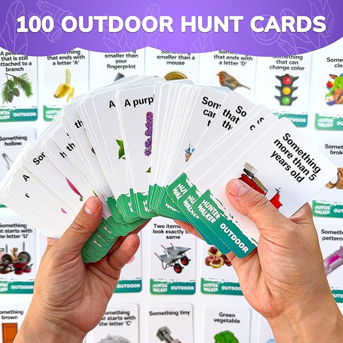 QUOKKA Scavenger Hunt for Kids Ages 4-8 - 200 New Indoor Outdoor Activities for Kids Ages 6-8 - Camping Backyard Outdoor Games for 3-6 Year Olds - Pocket Travel Toys for Boys Girls and Family