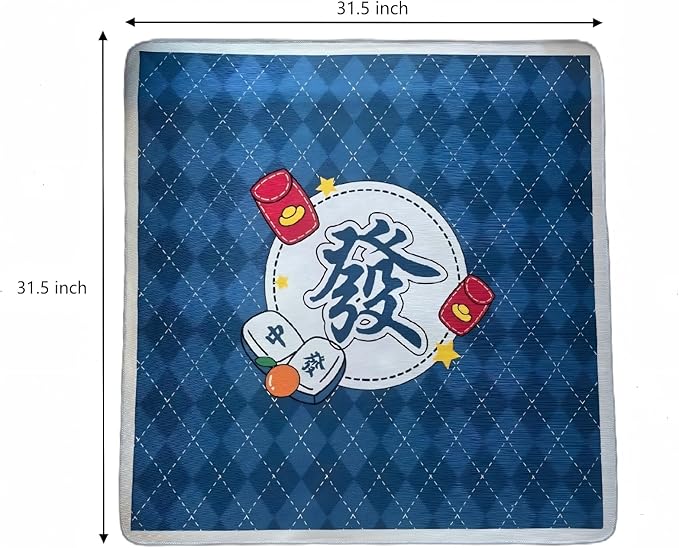 Mahjong Mat, 31.5*31.5 Inch Mahjong Mat for Table, Portable and Foldable Game Mat, Suitable for Mahjong, Poker, Card Games, Board Games, Dominoes. Mahjong Accessories and Gift for Mahjong Enthusiasts