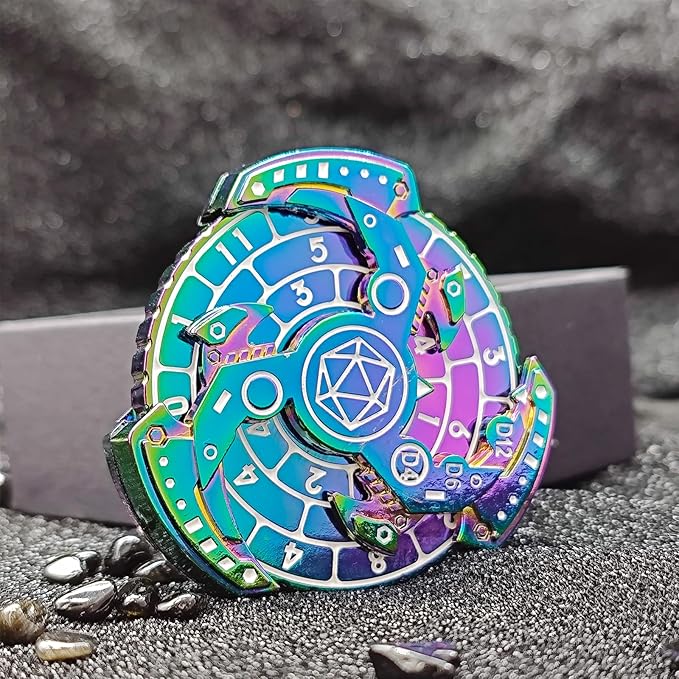 2025 Shadow Roulette Dice Spinner for DND Dice Set, 7-in-1 Dragon Metallic D&D Dice with Gift Case for Dungeons and Dragon Game, RPG Role Playing Table Game Gifts (Neon)