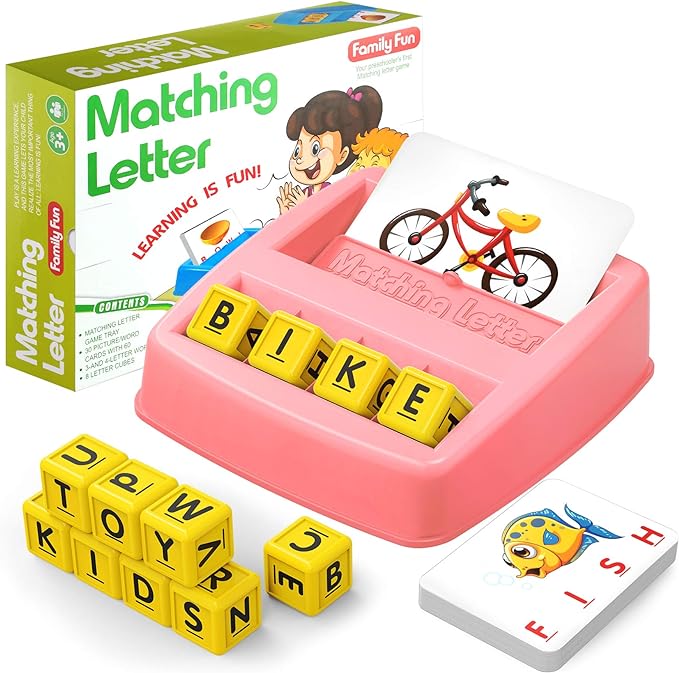 HahaGift Educational Toys for 2-5 Year Old Girl Gifts, Matching Letter Learning Games Activities, Christmas Birthday Gift for Toddler Kids Age 2 3 4 5 Year Olds Girls