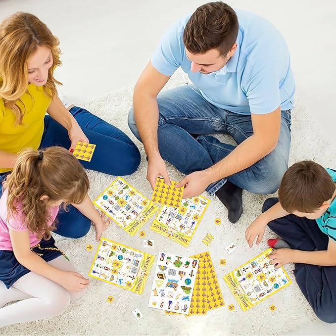 30 Players Bible Bingo Game for Vacation Bible School Christian Sunday Church Game Bible Activities Easter Gift Family Open Day Supplies