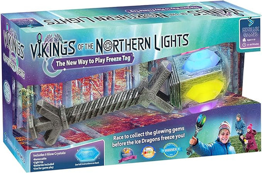 Freeze Tag Redefined: Vikings of The Northern Lights | 3-10 Players, Ages 5+ | Outdoor Games for Kids | Camping Games | Outdoor Toys for Kids Ages 8-12 | Viking Toy | Like a Glowing Thor Hammer!