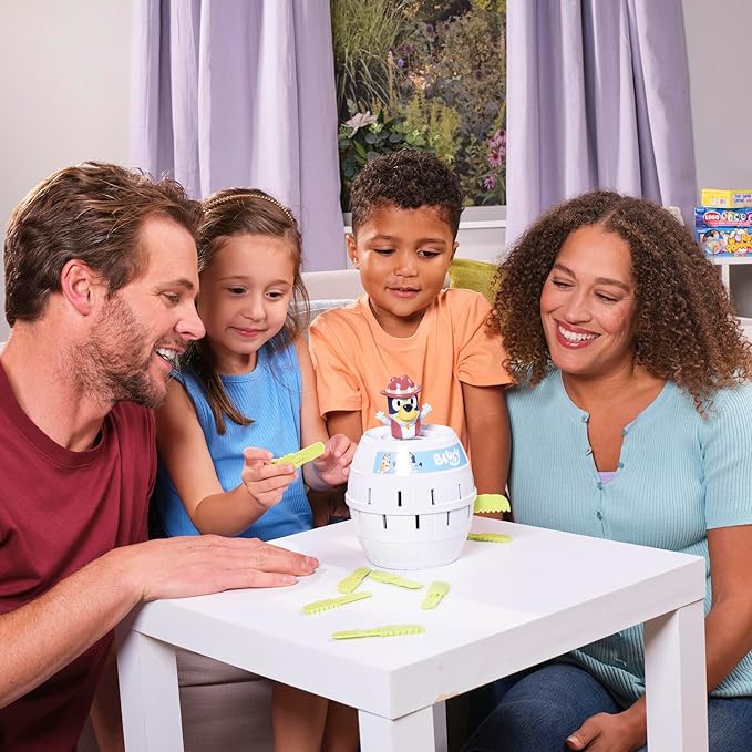 TOMY Games Pop Up Bluey Kids Game - Preschool Games and Bluey Toys for Family Game Night - Classic Board Games - Kids Toys for 2-4 Players - Ages 4 Years and Up