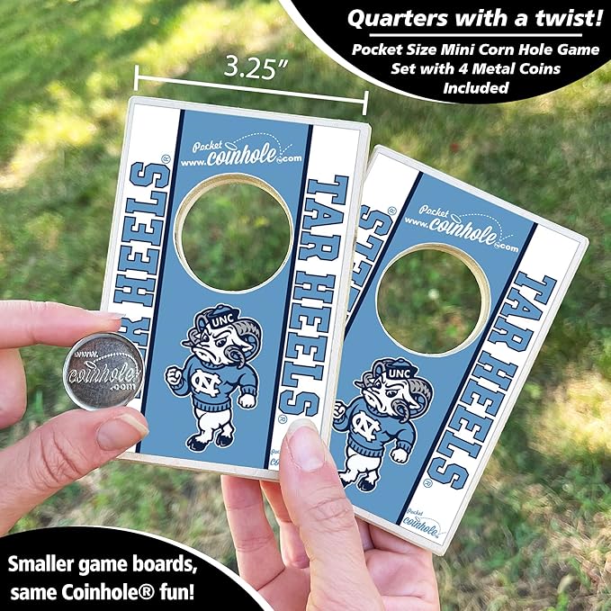 Tabletop Cornhole Game Set | Officially Licensed College Mini Football Cornhole Board Game | Includes Coins