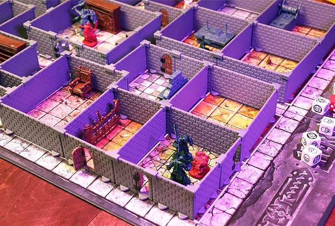 HQ Set - Board Game Supplement - Mini Dungeon Castle Cavern DND Terrain for Tabletop RPGs, Dungeons & Dragons, Pathfinder, Hero Quest and More! - by DCD (193+Pieces, 2.8sqft Full Game Board)