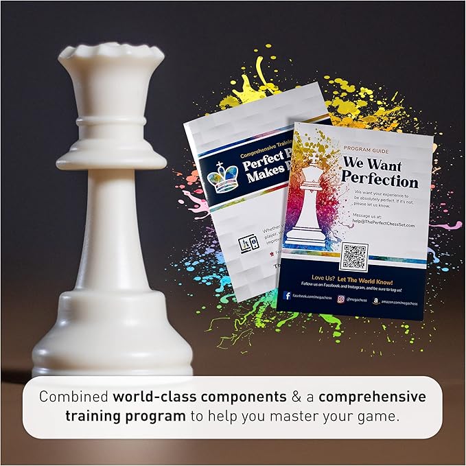 MegaChess Staunton Triple Weighted Chess Set - 3.8" King, 2 Boards, 34 Pieces, Over 2 lbs, Ages 8+