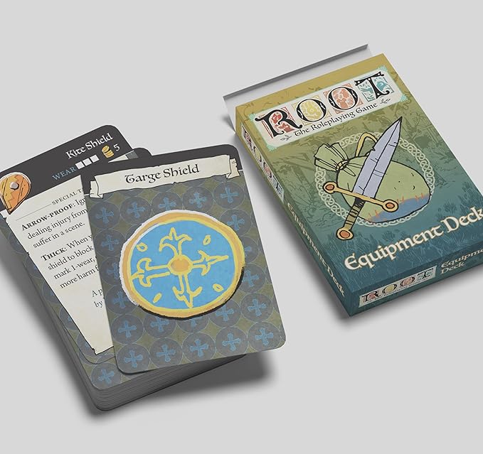 Magpie Games Root: The Roleplaying Game Equipment Deck Expansion, 55 Cards, Weapons, Equipment with Stats, Traits, Fantasy Adventure RPG Game, Adults, Teens Ages 14+, Original Art by Kyle Ferrin