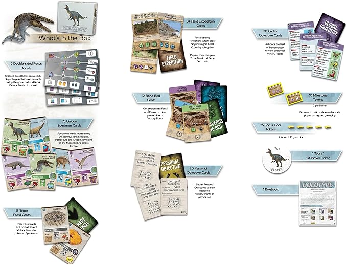 Holotype - Mesozoic Europe Expansion - Paleontology Strategy Board Game, New Continent & Content, Ages 14+, 2-5 Players, 60 Min