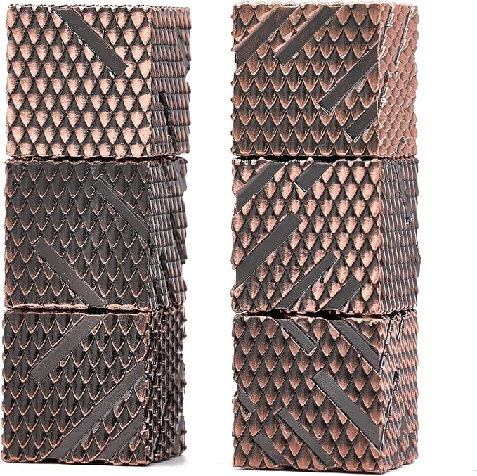 6 Sided Dice Set,16mm Heavy Metal Dragon Scale Design Game Dice Set with Gift Box for Dungeons and Dragon Fantasy Tabletop Game(Ls-Copper)