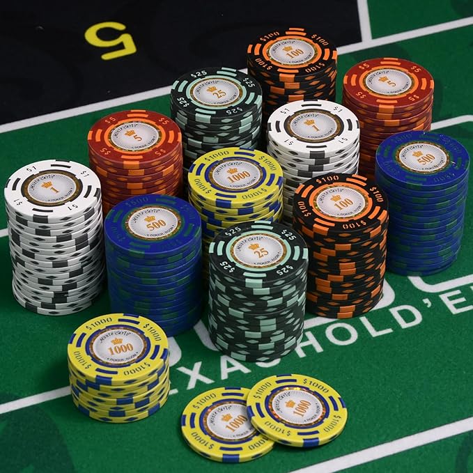 Nmroim14 Gram Clay Poker Chips Set 50PCS Casino Class Chips Set for Texas Hold'em Blackjack Poker Game (50Pcs)
