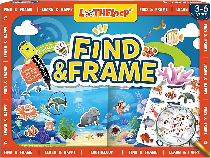 Reusable Search Game and Find Sticker Books for Kids 3-5, Educational Preschool Learning Car Airplane Road Trip Activities for Toddlers Travel Toys 2-4 Year Old, Christmas Birthday Gift for Girls Boys