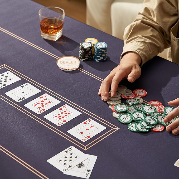 14 Gram Clay Game Poker Chips 50PCS for Texas Hold’em, 8 Denomination Colors for Card Board Game or Late Night Poker Game, Blank Chips/Numbered Chips.Casino Quality,Balckjack