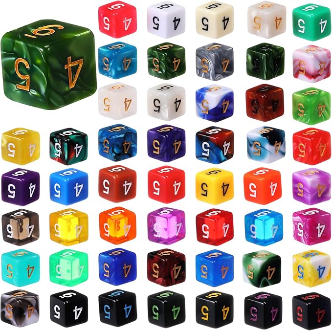 Skylety 100 Pieces Polyhedral Dice Set with Black Pouch Polyhedral Dice Compatible with RPG MTG Table Games Multi Colored Assortment (6 Sided)