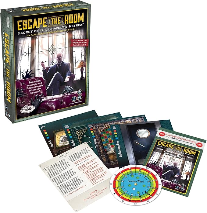 ThinkFun Escape The Room Secret of Dr. Gravely's Retreat - an Escape Room Experience in a Box for Age 13 and Up