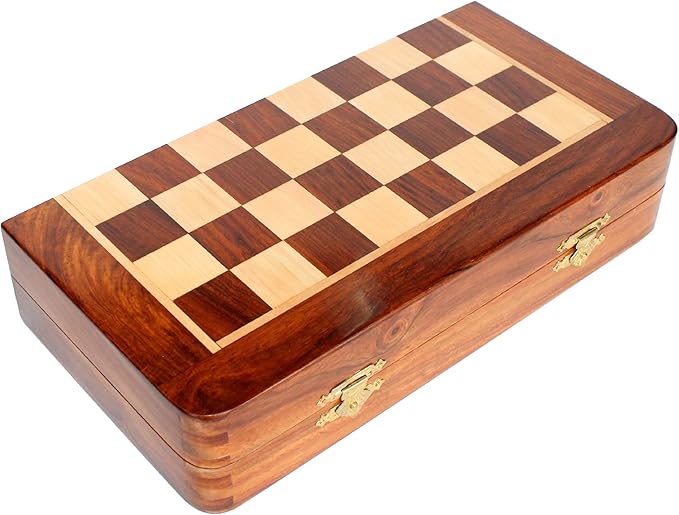 StonKraft Wooden Chess Board Game Set with Wooden Magnetic Chess Pieces (12" X 12" Inches)