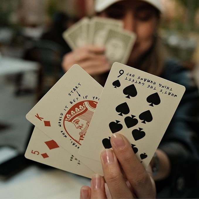 Conversation & Playing Cards – Multi-Purpose Deck with Vintage Design, Thought-Provoking Questions & Conversation Starters for Date Nights, Family Time, Travel, and Game Nights – The Tumler Deck