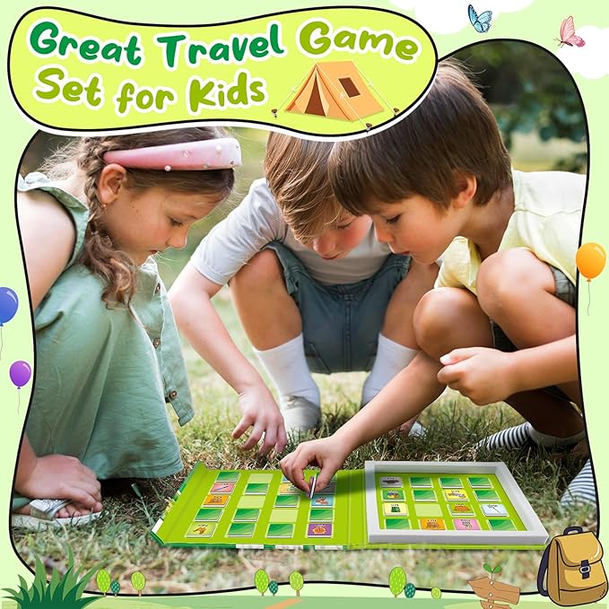 Torlam Magnetic CVC Word Match Game, Phonics Memory Games for Kids, Travel Party Camping Road Family Night Airplane Car Trip Activities for Preschool Kindergarten Kids Educational Homeschool Supplies