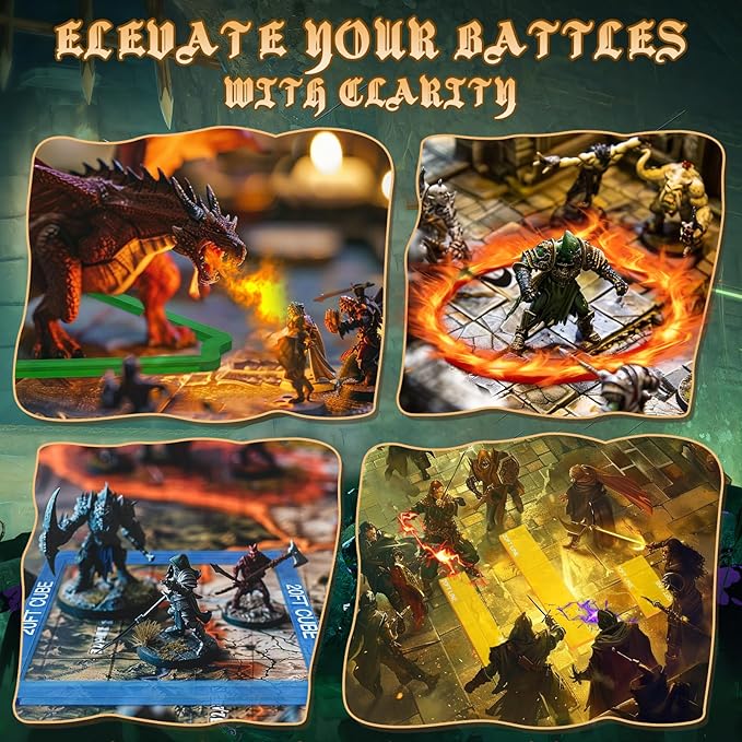 Byhoo 16 PCS DND Spell AOE Damage Template Set with Pouch, Semi-Transparent Acrylic 5E Area of Effect Spell Templates for Dungeons and Dragons & TTRPG, Ideal Gift for DMS and DND Enthusiasts