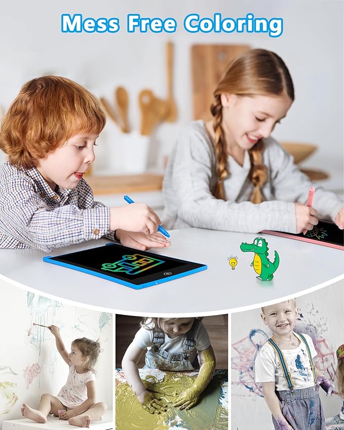 KOKODI 10 Inch Colorful Doodle Board Drawing Pad, Boy Gifts Toys for Age 3 4 5 6 7 Year Old Kids, Mess Free Games Activities Birthday Christmas Stocking Stuffers for Toddlers