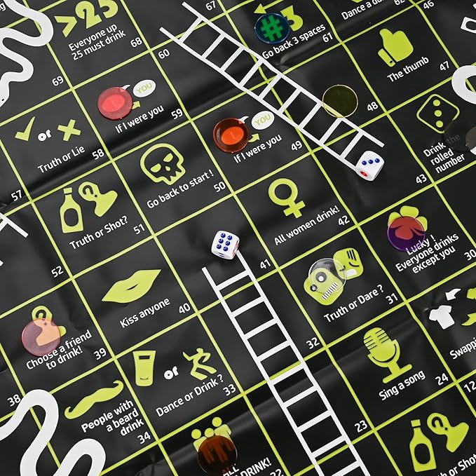 GOLDGE Tip-Land Drinking Game for Parties, Board Game Mat for Adults, Family Party Game Perfect for Parties & Family Games Nights