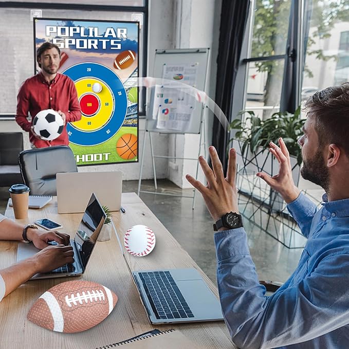 3-in-1 Soccer Football Baseball Gifts-Indoor Outdoor Backyard Toss Soccer Football Baseball Toys Game Set-Gift for 3-12 Year Old Boy Toys Birthday (3-in-1 Game Set No Stand)