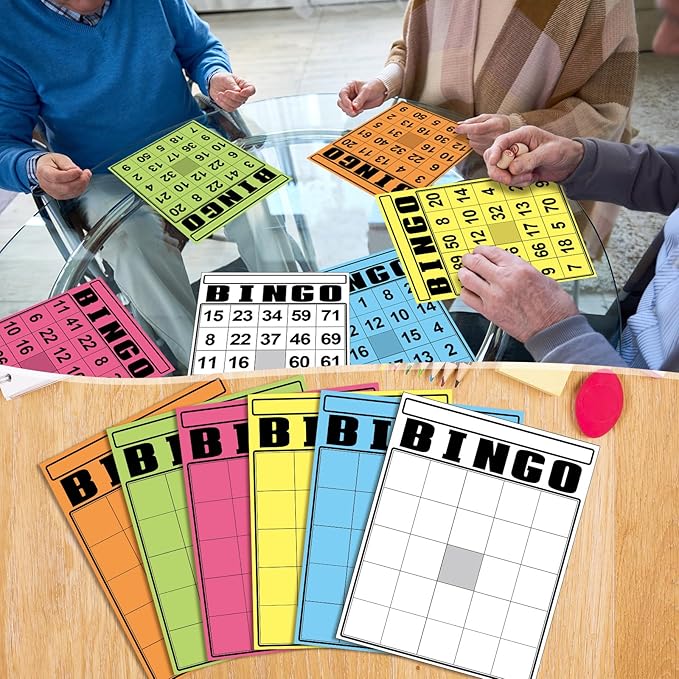 36 Pcs Blank Bingo Cards Multicolor Jumbo Bingo Game Board Make Your Own Cards Bulk Blank Large Sheet Squares Funny Game Board for Adult Party Square Fill in Gift