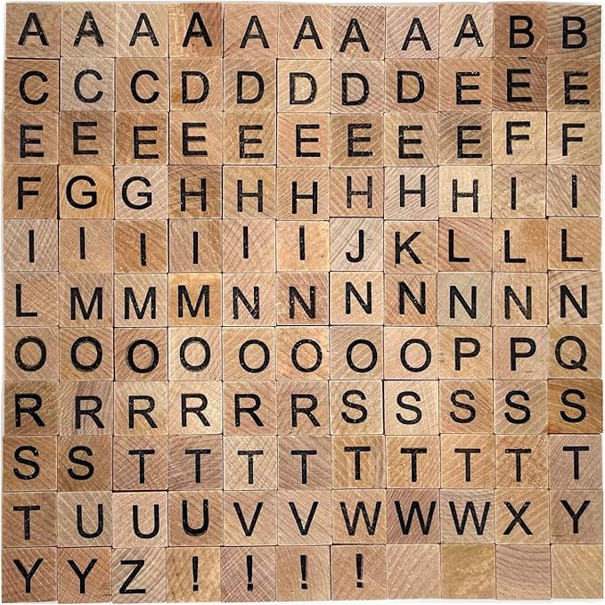 Word-Building Game | Stacking Game, Word Game, Crosswords & Up-Words, Hardwood Letter Blocks, Burlap Drawstring Pouch, One or More Players, Classic Edition (Amazon Exclusive)