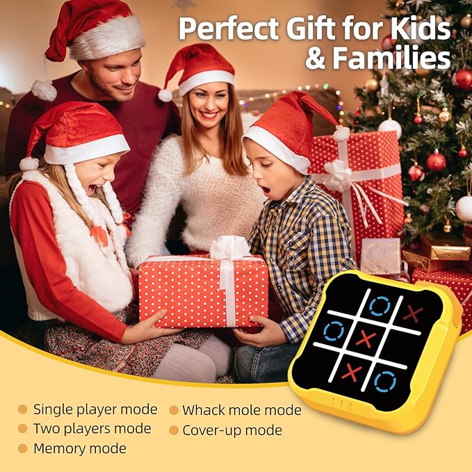 Electronic Tic Tac Toe Game: Puzzles Portable Games 3-in-1 Tic Tac Toe Bolt Game Travel Tic Tac Toys for Educational Memory Growth, Infinite Tic-Tac-Toe Board Games for Ages 3+