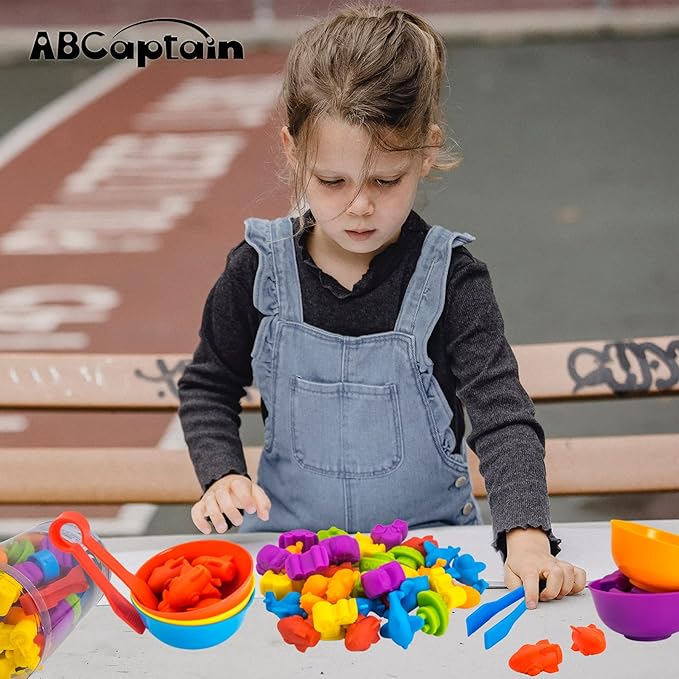 ABCaptain Counting Transport Matching Game with Sorting Cups, Color Classification and Sensory Training Preschool Educational Learning Toys Gift for Toddlers Kids Boys Girls Ages 3 4 5 6 +