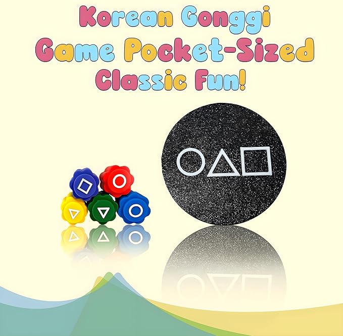 2025 New Gonggi Korean Game Set — Traditional Toss & Catch Jackstones, Classic Korean Party Game, Compatible with Squid Game, Fun Reflex & Hand-Eye Coordination Toy, Great Gift for Kids & Adults.